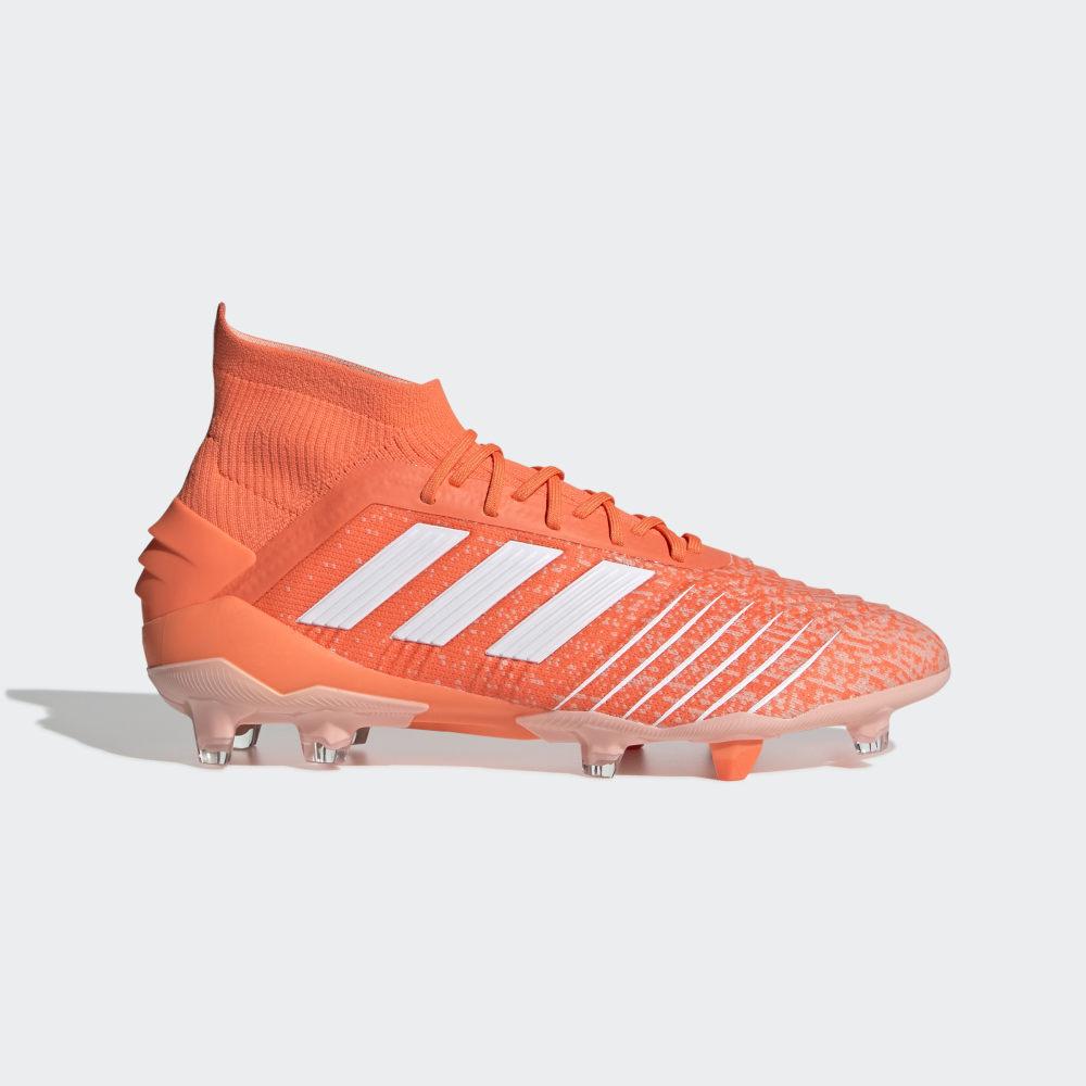 Ghete Fotbal Adidas Predator 19.1 Firm Ground Dama Romania - Corai/Albi/Roz G25820